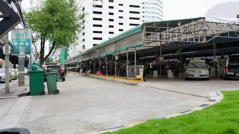 Food stalls in Bangkok Thailand Stock Footage