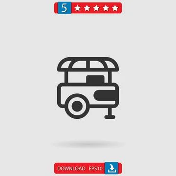 Food stand vector icon Stock Illustration