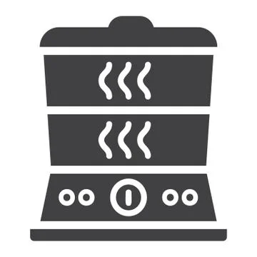 Food Steamer solid icon, kitchen and appliance Illustrazione stock