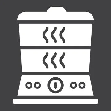 Food Steamer solid icon, kitchen and appliance Illustrazione stock