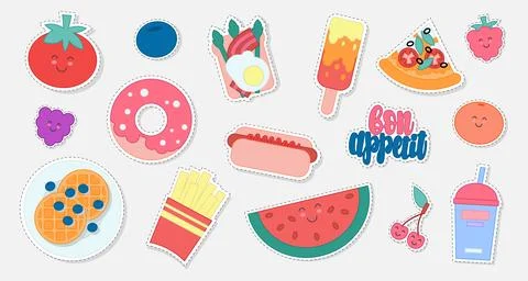 Food sticker Stock Illustration