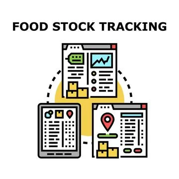 Food stock tracking optimizing supply chain management Stock Illustration