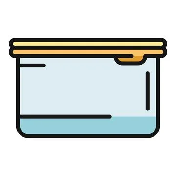 Food storage container for meal prep lunchbox icon Stock Illustration