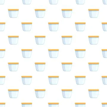 Food storage container pattern with orange lid Stockillustratie