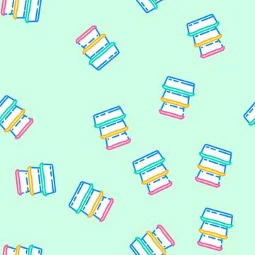 Food storage container plastic package vector seamless pattern Illustrazione stock