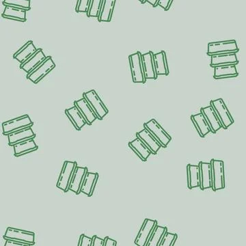 Food storage container plastic package line vector seamless pattern Stock Illustration