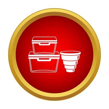 Food storage plastic containers kitchen icon Stock Illustration