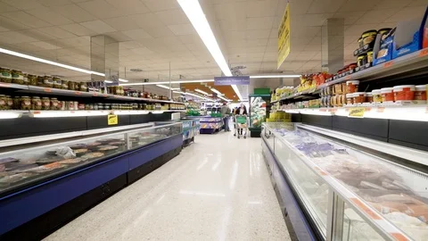 Food store walk Stock Footage 89684417
