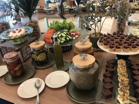 The food stuff on the table Stock Photos