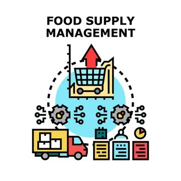 Food supply management system optimizing logistics and process 스톡 일러스트