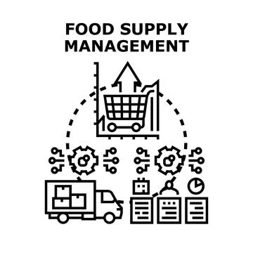 Food supply management system optimizing logistics and process 库存插图