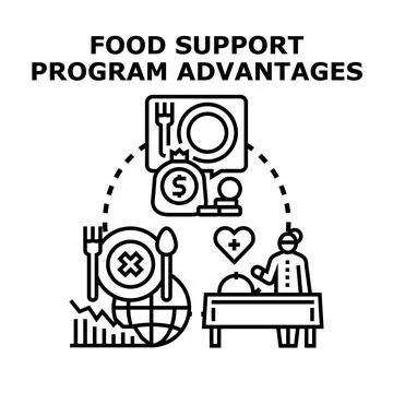 Food support program advantages vector concept Stock Illustration