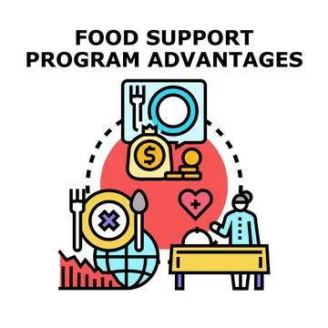 Food support program advantages vector concept Stock Illustration