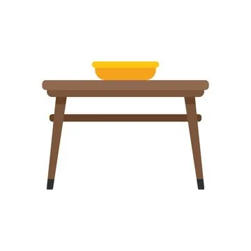 Food table icon flat vector. Home furniture Stock Illustration