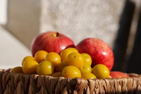Food on the table made of fruit. 스톡 사진