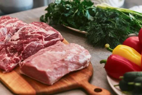 Food on a table. Foto stock