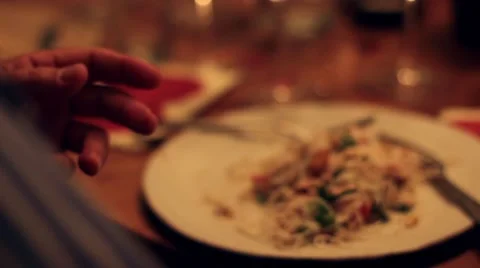 Food at table restaurant Stock Footage 40339580