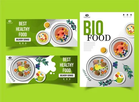 Food template design vector Stock Illustration