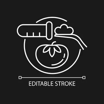Food testing white linear icon for dark theme Stock Illustration