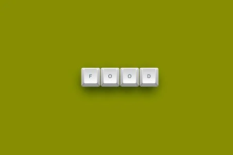 Food text on a 3d keyboard button with shadow concept series Иллюстрация