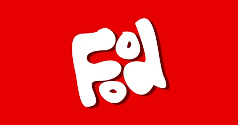 Food text animation with red background Vídeo Stock 335254357