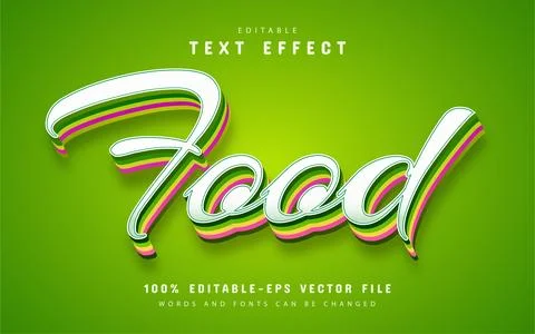 Food text effect editable Stock Illustration