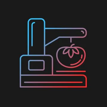 Food texture analyzer gradient vector icon for dark theme Stock Illustration