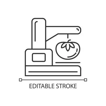 Food texture analyzer linear icon Stock Illustration
