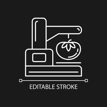 Food texture analyzer white linear icon for dark theme Stock Illustration