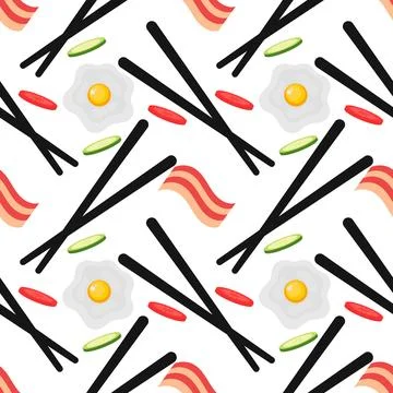 Food themed seamless pattern Stock Illustration