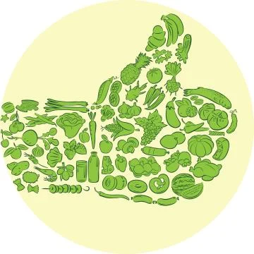 Food thumb up 스톡 일러스트
