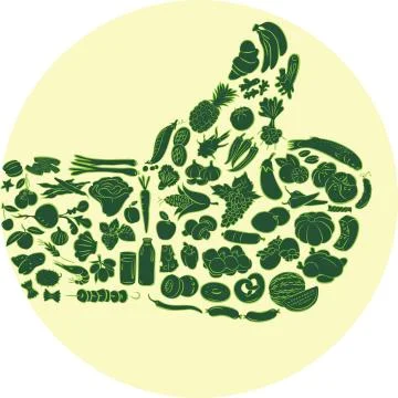 Food thumb up 스톡 일러스트