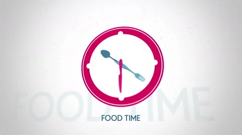 Food time clock symbol flat animation Stock Footage 61923176