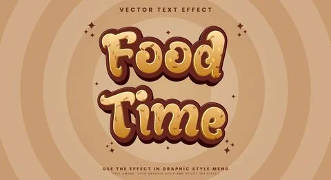 Food Time editable text effect template Stock Illustration