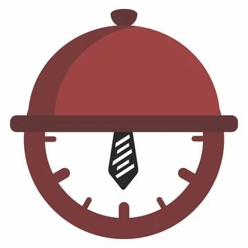 Food time for worker clock logo and icon Stock Illustration
