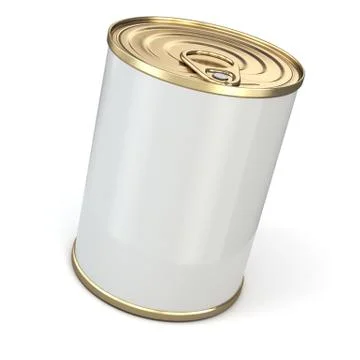 Food tin can on white isolated background. Stock Illustration