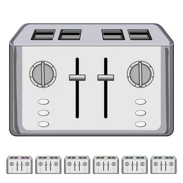 Food toaster bread cartoon vector graphic Illustrazione stock