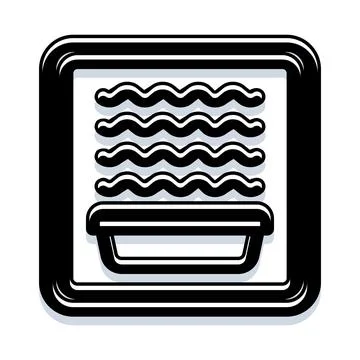 Food tray heating up with steam flat icon Stock Illustration