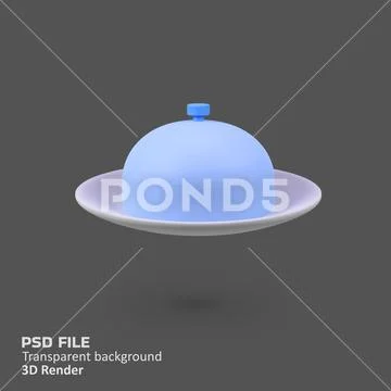 Food tray isolated 3d render icon illustration PSD-Vorlage