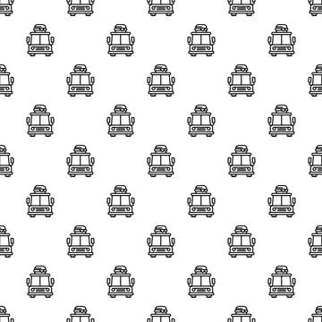 Food truck line icon pattern seamless background Ilustração Stock