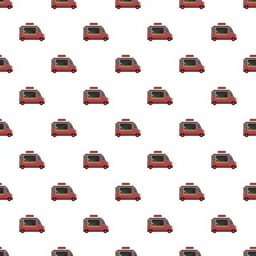 Food truck pattern creating a culinary background design Illustrazione stock