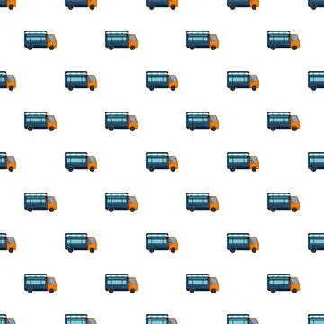 Food truck pattern creating seamless street food background Stock Illustration