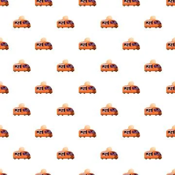 Food truck pattern creating seamless street food background Stock Illustration