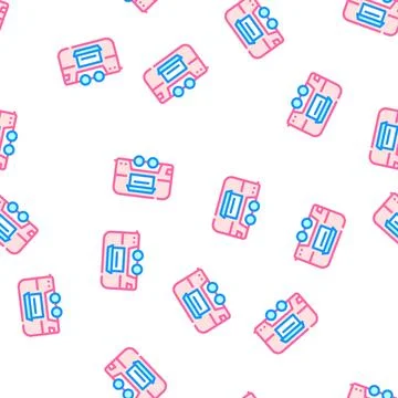 Food truck vector seamless pattern flat Stock Illustration