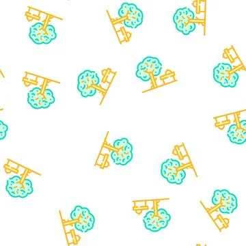 Food under tree vector seamless pattern Illustrazione stock