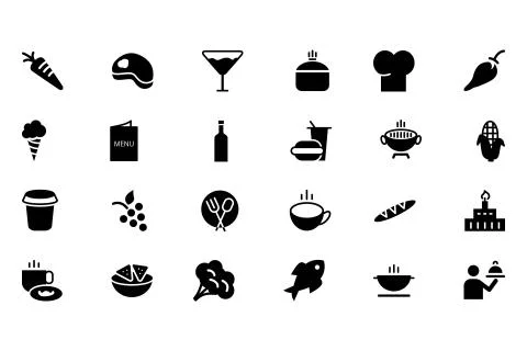 Food Vector Icons Set Stock Illustration