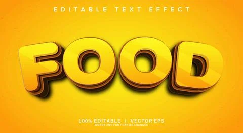 Food vector text effect with modern style design Stock Illustration