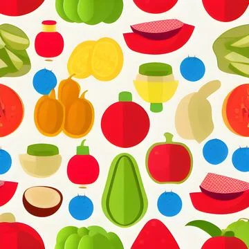 Food vegetable random pattern seamless, abstract element vintage design wal.. Stock Illustration