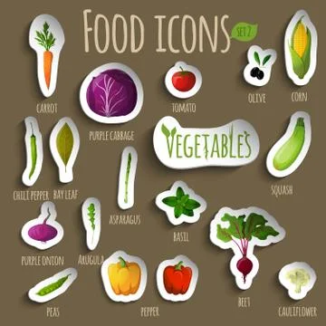 Food vegetables set Stockillustratie