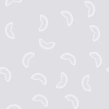 Food watermelon line seamless pattern Stock Illustration